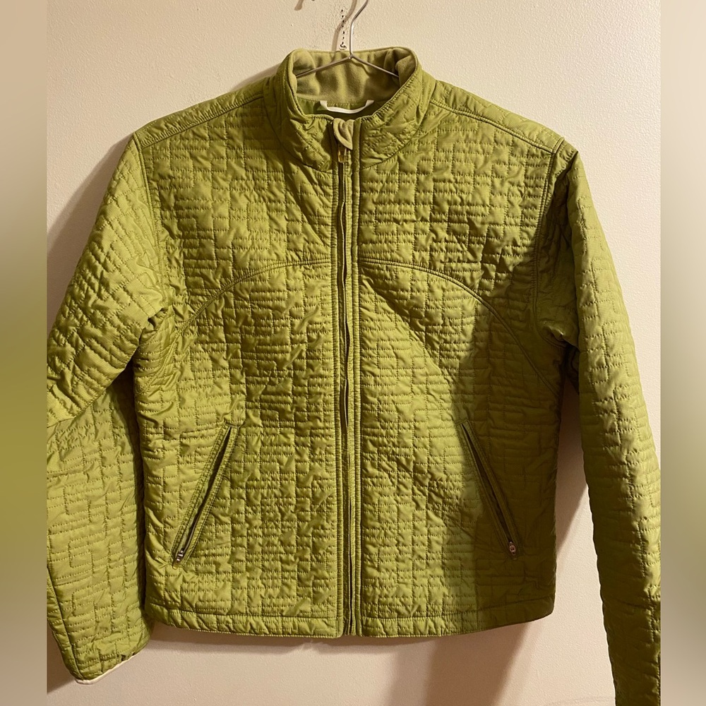 Women's Obermeyer Olive‎ Green Quilted Full Zip Ski Jacket Size 10